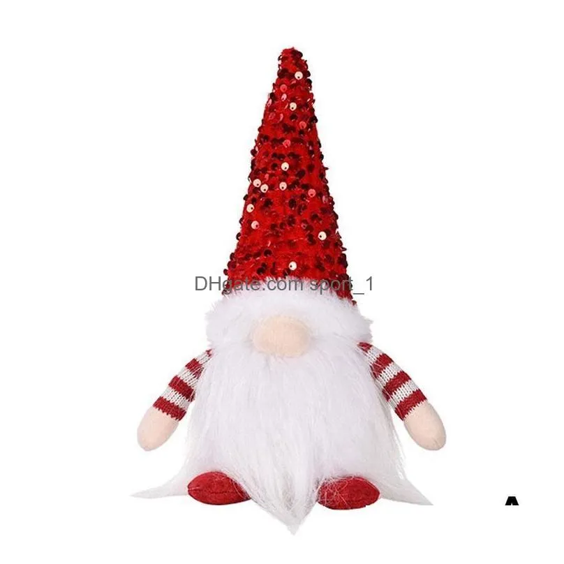 christmas decorations ornaments with lights glowing faceless old man doll dwarf goblin xmas celebration decorationchristmas