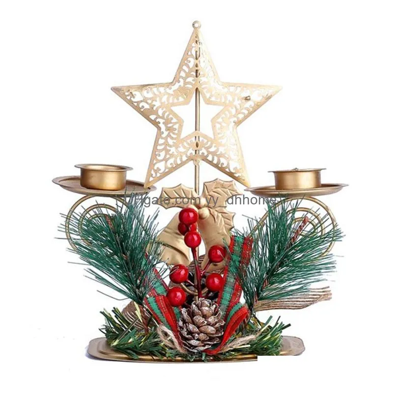 christmas decorations creative metal candle holder crafts party holiday model home dining festive table hanging decorationchristmas