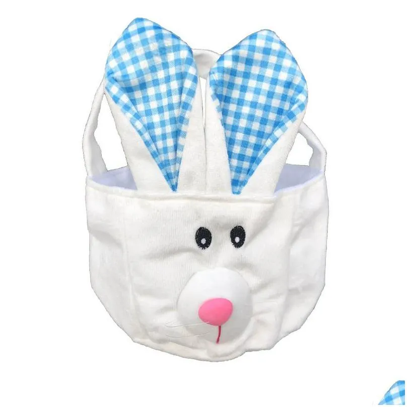 hot easter storage basket hand basket long ears plush easter rabbit decorated small round basket holiday series t2d5017 270 g2
