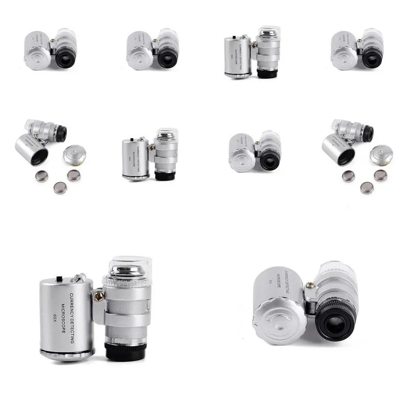 60x handheld mini pocket microscope loupe jeweler magnifier led light easy to carry with a magnifying glass