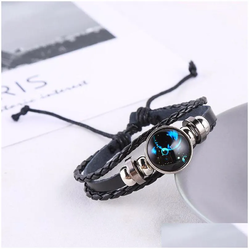 2021 chain simple student trend male lovers bracelet string female hand of 12 constellations glowinthe dark is acted