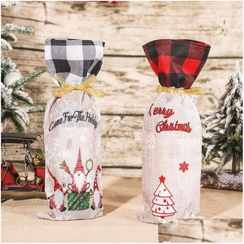 christmas decorations beer champagne bag bottle cover apron/hat design wine coat party supplies decoration home table decor