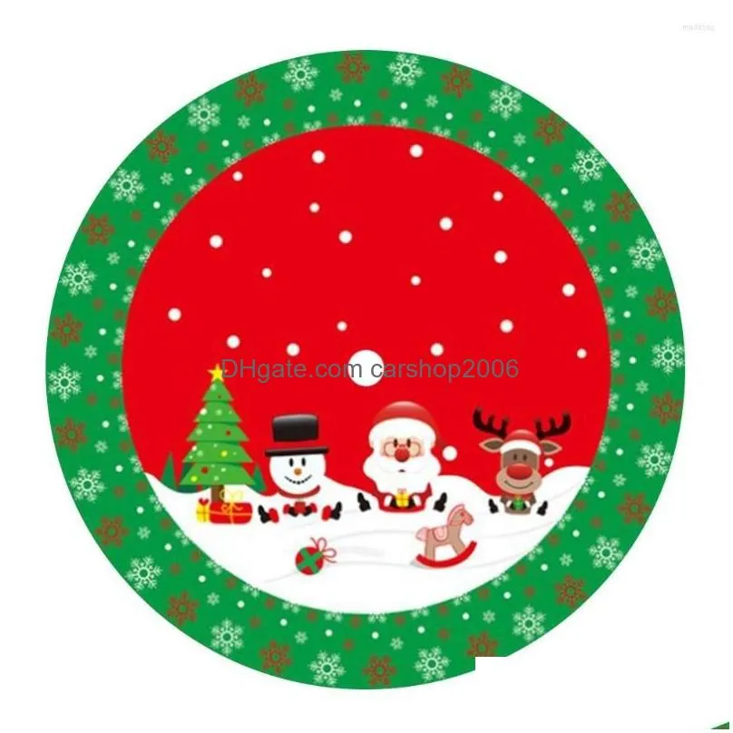 christmas decorations 33 inch tree skirt wicker with snowman elk pattern beautiful floor mat cover xmas party decoration ornaments decor