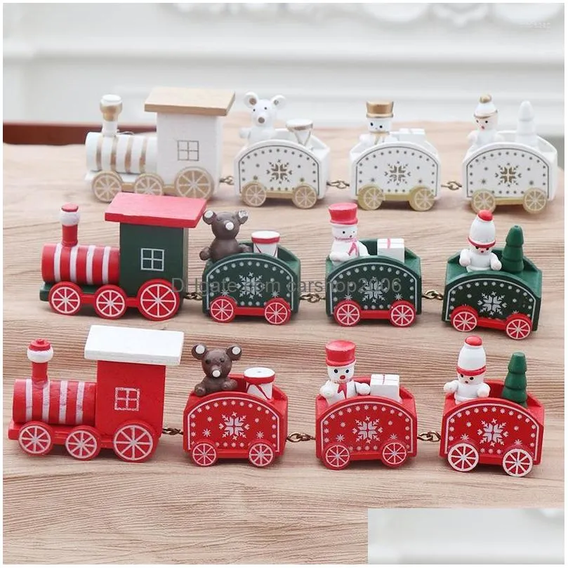 christmas decorations happy year 2023 wooden train ornament merry decoration for home table xmas gifts noel natal navidad 2022