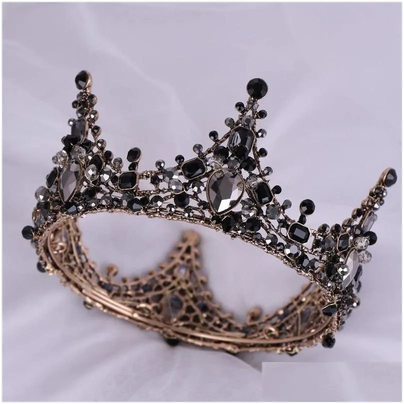 new black princess headwear chic bridal tiaras accessories stunning crystals pearls wedding tiaras and crowns 12102