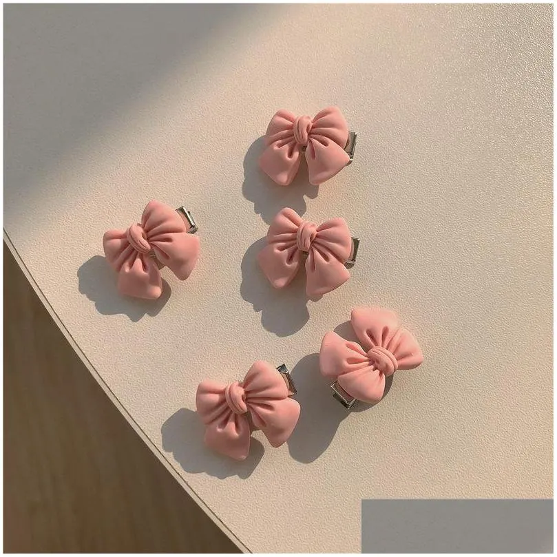 super sweet pink hairpin series girl bow peach camellia flower peach heart edge clip hair ornament headdress