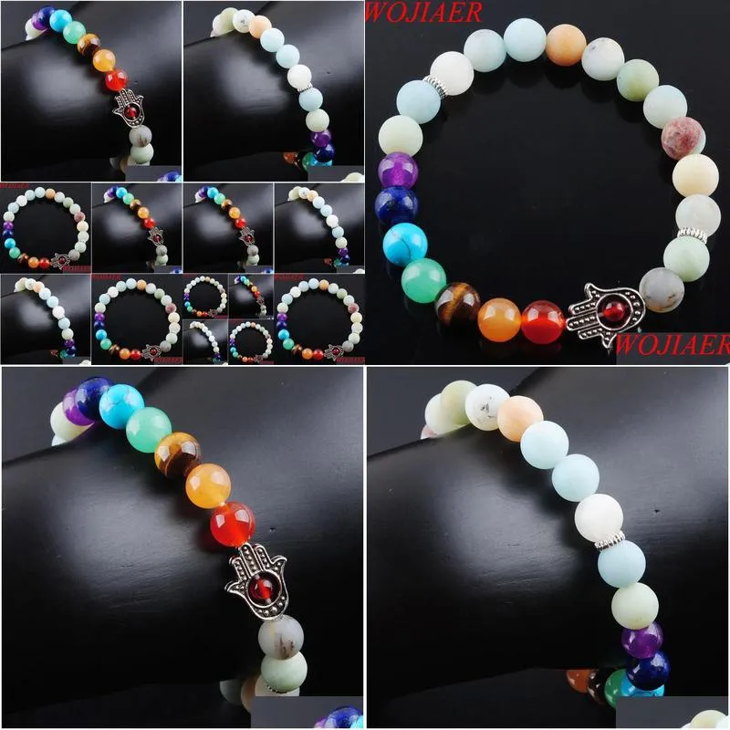  8mm natural amazonite stone round beads palm strands bracelets 7 chakra healing mala meditation women jewelry k3260