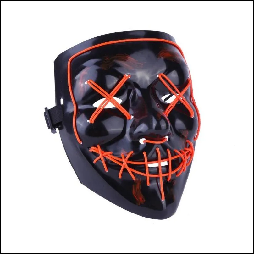 halloween mask led light up funny masks the purge election year great festival cosplay costume supplies party mask 1055 b3