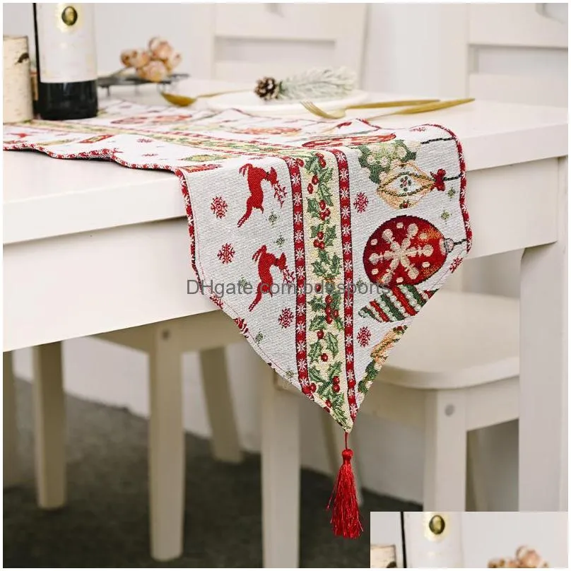 christmas decorations santa claus elk tablecloth merry xmas decor year table runner wedding decoration party banquet home