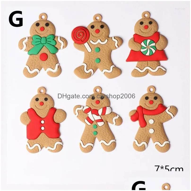 christmas decorations 6/12pcs gingerbread man tree pendant decoration home penda