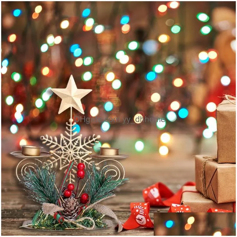 christmas decorations creative metal candle holder crafts party holiday model home dining festive table hanging decorationchristmas