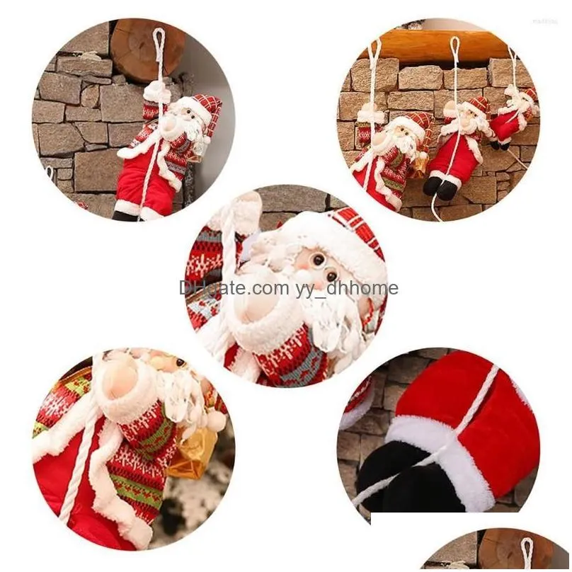 christmas decorations climbing santa pendant on rope ladder ornament xmas tree for home holiday decoration gifts