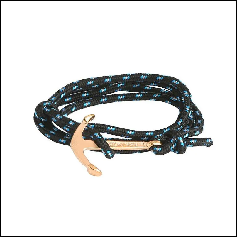 charm anchor bracelet for men women multiwrap paracord rope bracelets adjustable size 6