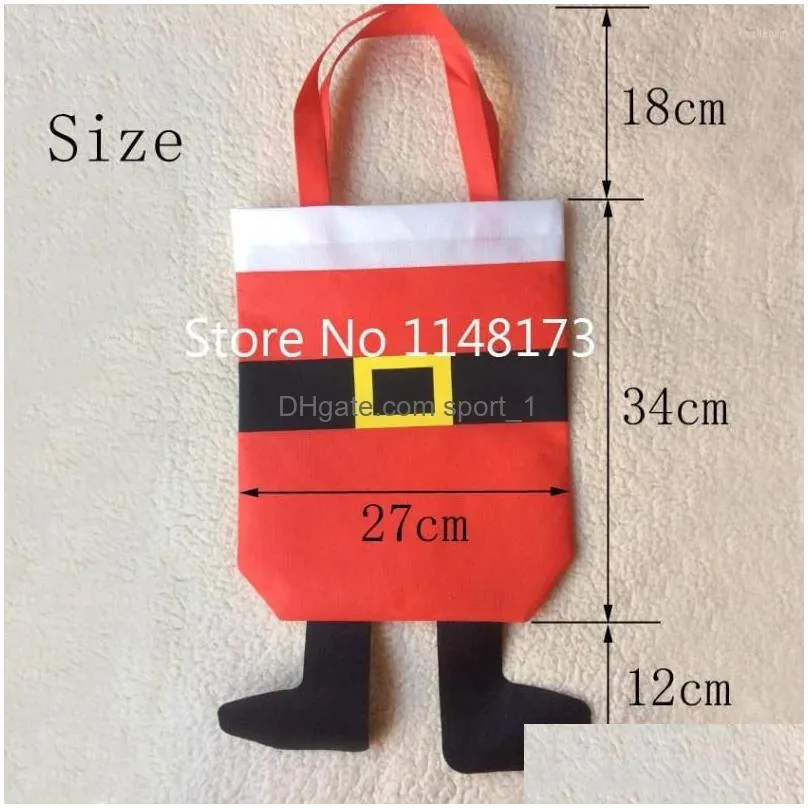 christmas decorations 1pcs cute foot merry gift treat candy wine bottle holder santa claus suspender pants decor bags