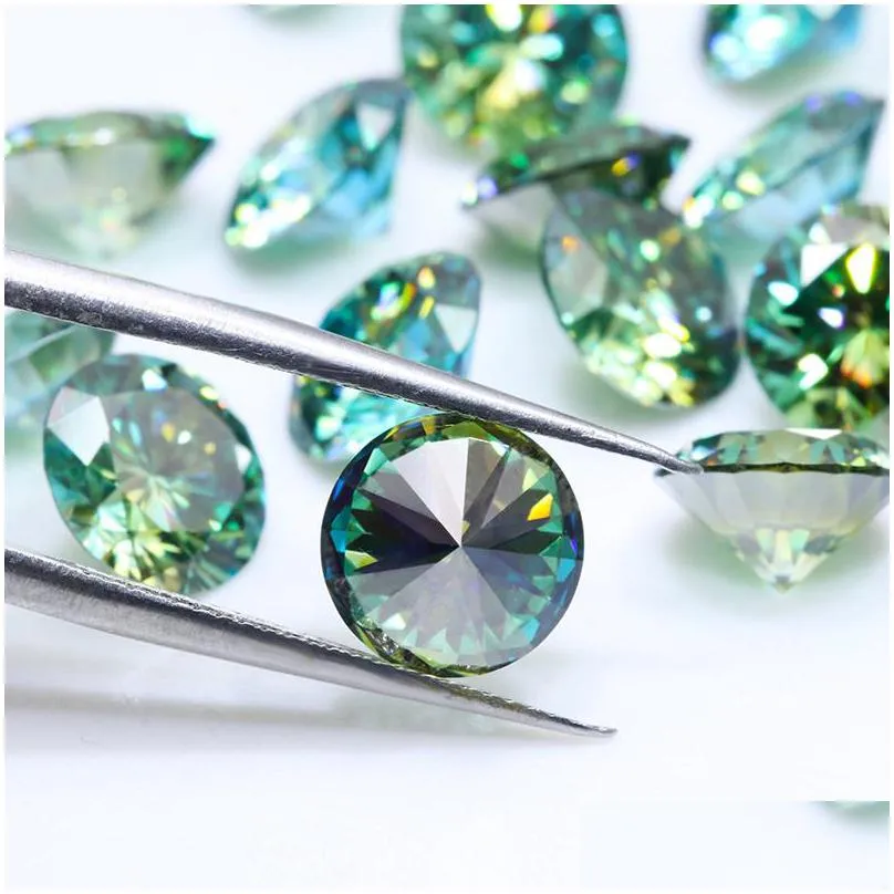 1.0carats 1.03.0mm small size excellent cut green color vvs1 round moissanite stone loose gemstone