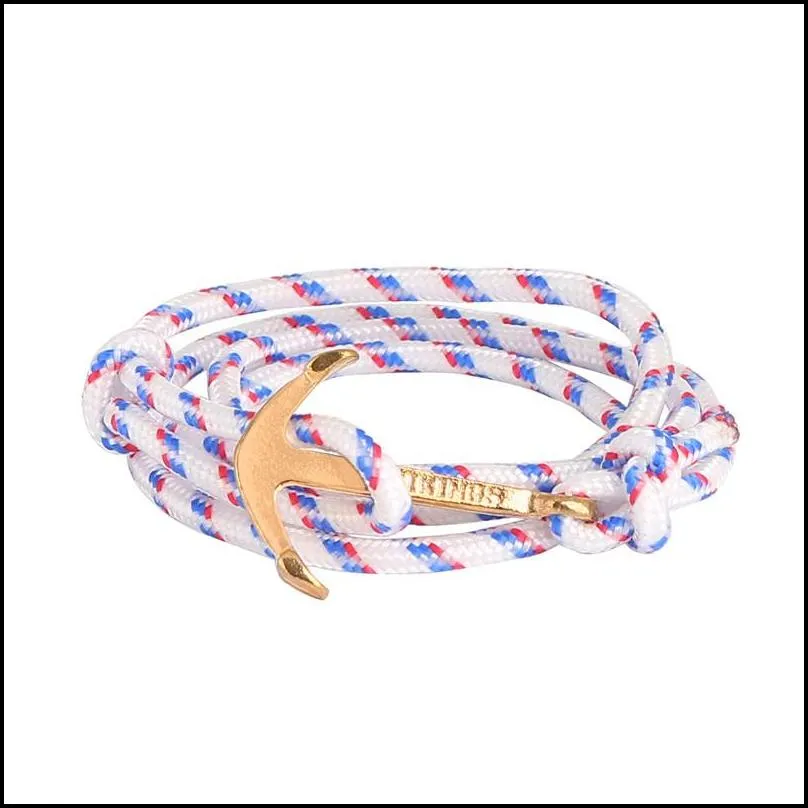 charm anchor bracelet for men women multiwrap paracord rope bracelets adjustable size 6
