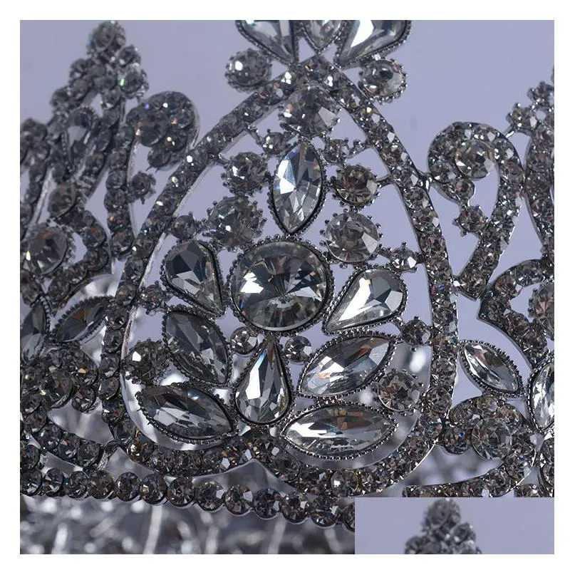 vintage baroque bridal tiaras accessories gold/silver colorful crystals princess headwear stunning wedding tiaras and crowns 17.5x9.2cm