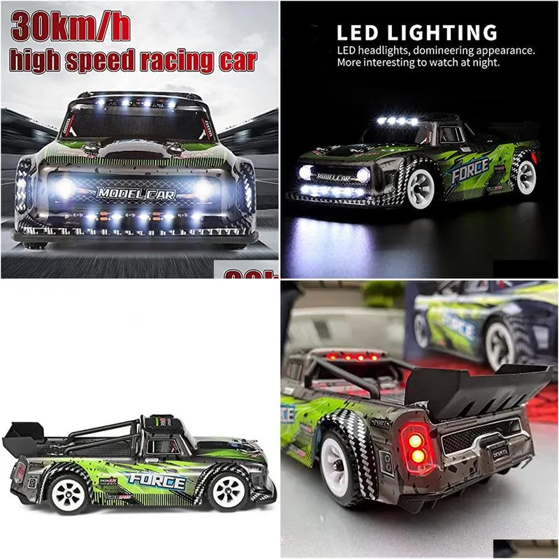 rc car toys high speed 30kmh onroad drift cars with led light 400mah battery 24ghz 4wd chassis remote control racing truck for kids and