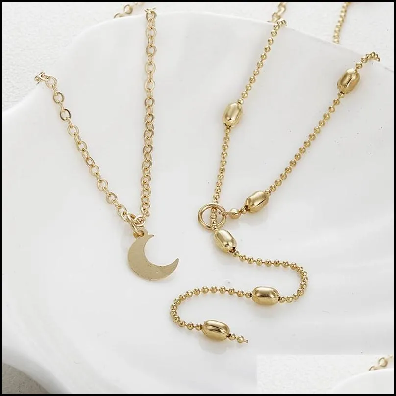 multilayer moon bead chain necklace item pendant pendant sequin chain jewelry for women wedding gifts