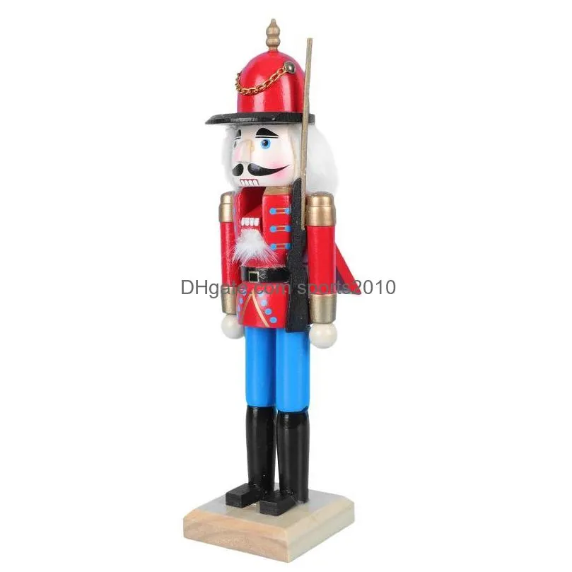 christmas decorations 1pc nutcracker figurine ornament smooth wooden soldier for xmaschristmas