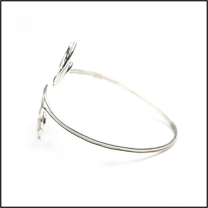 minimalist gold metallic coil upper arm cuff open bracelet armband punk tulip bracelet armband metal armband female