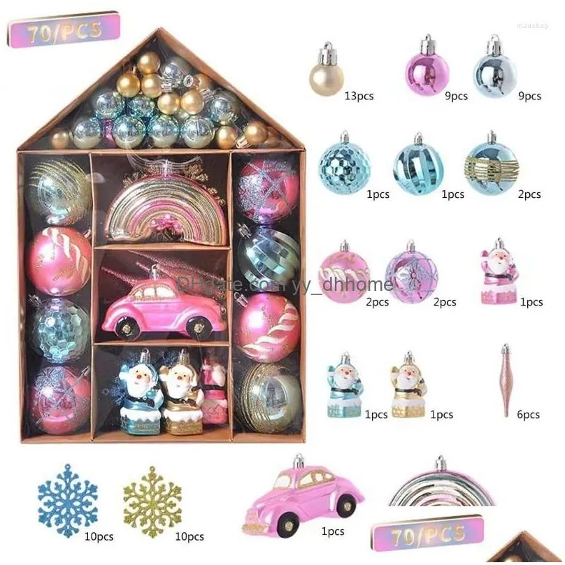 party decoration christmas tree baubles 1set glitter powder balls ornaments set for holiday festival home