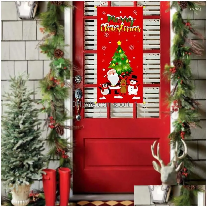 christmas decorations door hanging flag merry decor for home 2022 ornaments cristmas navidad xmas gifts year