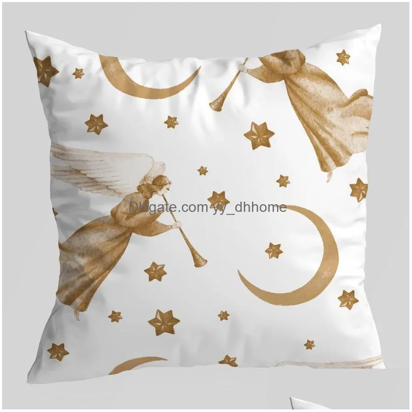 cushion/decorative pillow merry christmas cover xmas decorative pillowcase cotton snowflake print cushion living room decoration