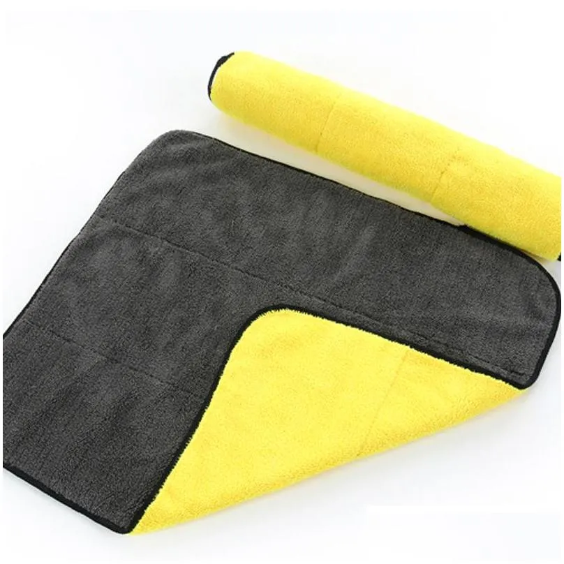 car care polishing washing towels washing drying microfiber towel plush thick car cleaning cloth fiber polyester plush299n