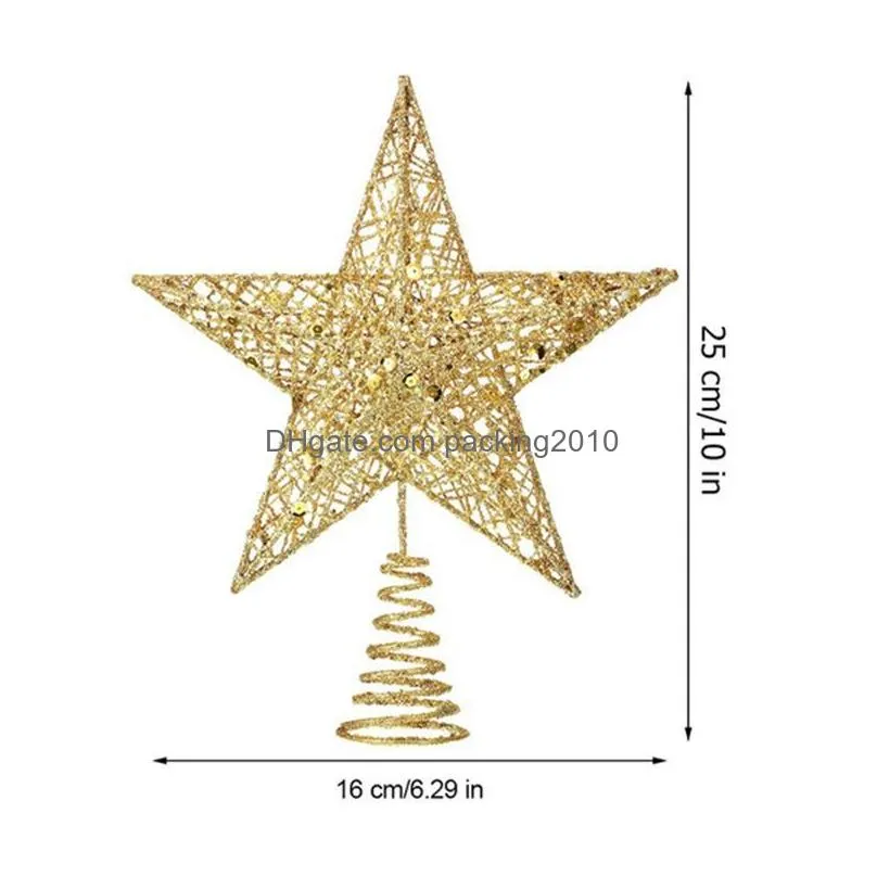 christmas decorations year 2022 natal noel tree star topper hollow out xmas home party hanging treetop ornament navidadchristmas