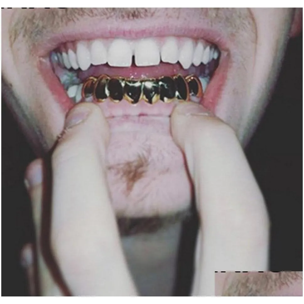 18k gold teeth braces punk hip hop multicolor diamond custom bottom teeth grillz dental mouth fang grills tooth cap vampire rapper