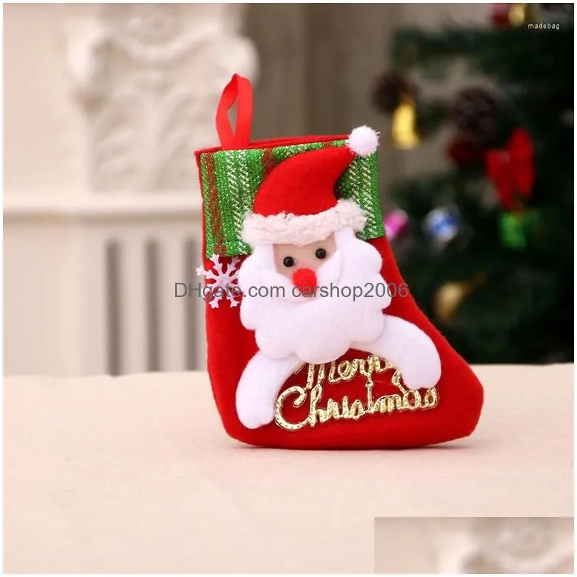 christmas decorations year stocking sack xmas gift candy bag noel for home natal navidad sock tree decor