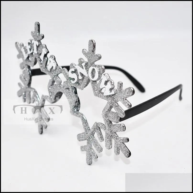 gold powder snowflake eyeglasses creative funny glasses christmas birthday party decoration silver 8 5sfa c