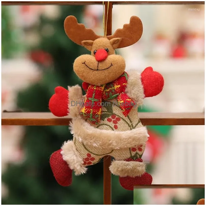 christmas decorations 2pcs doll hanging pendant noel natal xmas tree santa claus snowman elk ornaments diy decoration