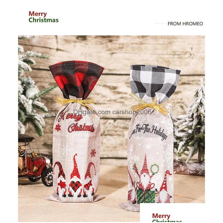 christmas decorations beer champagne bag bottle cover apron/hat design wine coat party supplies decoration home table decor