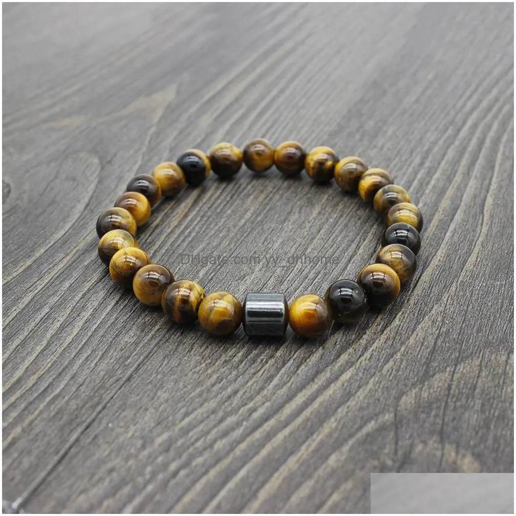  lava tiger eye turquoise beads bracelets natural stone magnetic hematite bracelet for women mens fashion jewelry