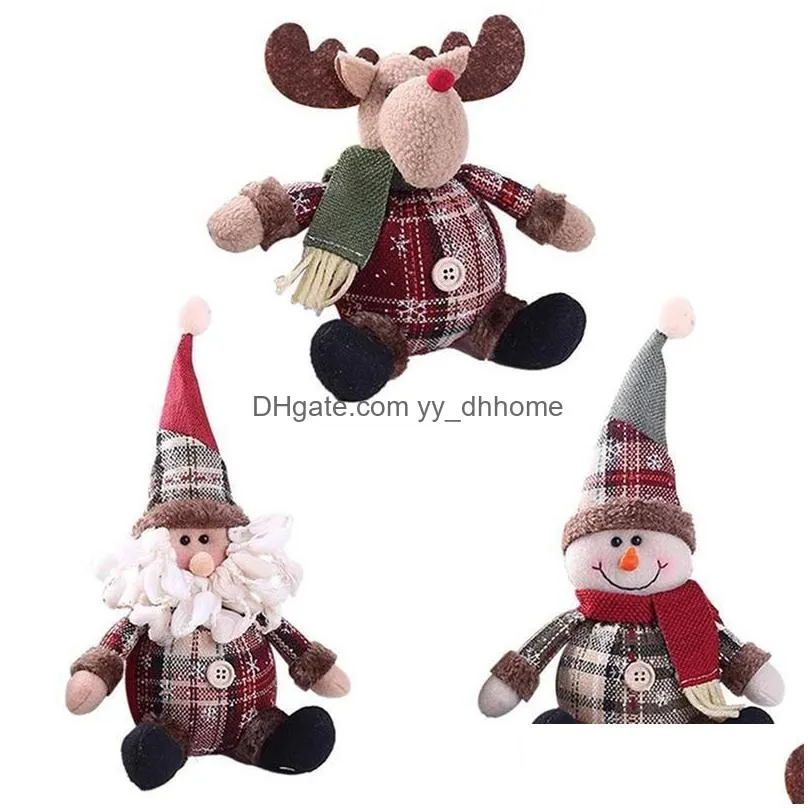 christmas decorations dolls home pendants santa claus snowman elk toys xmas figurines gift for kids tree hanging ornamentchristmas