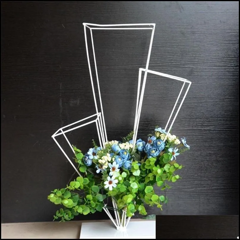 party decoration three columns flower stand iron art table centerpieces road lead wedding supplies flowers stand golden white creative