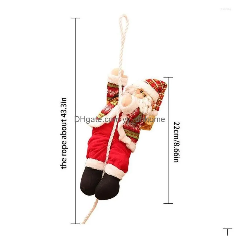 christmas decorations climbing santa pendant on rope ladder ornament xmas tree for home holiday decoration gifts