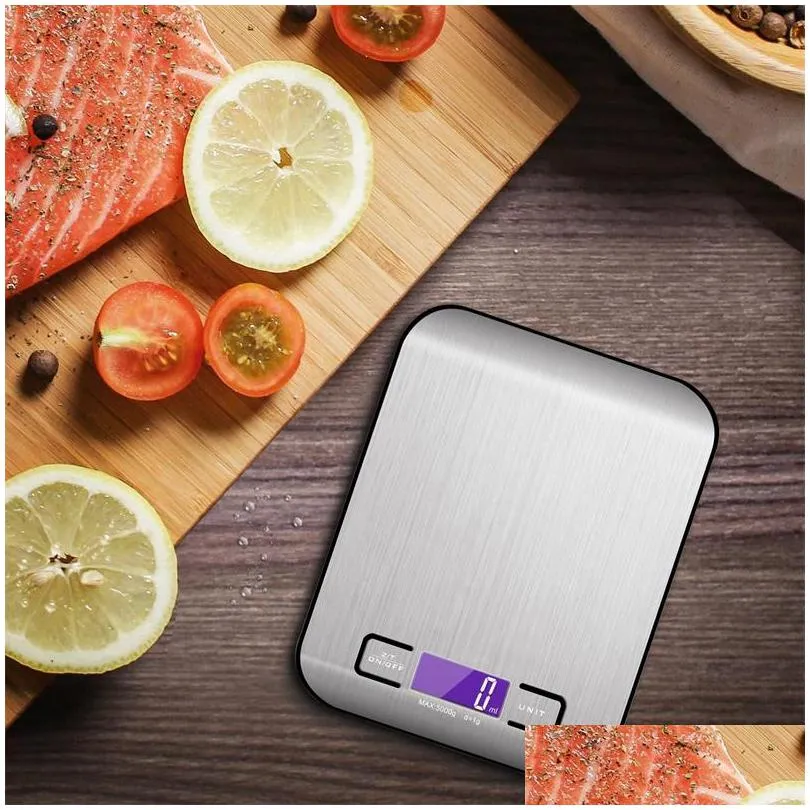 5000g/1g led electronic digital kitchen scales multifunction food scale stainless steel lcd precision jewelry scale weight balan 10 l2