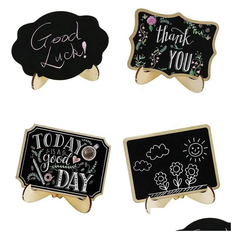 party supplies mini blackboard 10x7.5cm wooden stand chalkboard 6 designs cloud shape wood wedding shopwindow items display s 89 g2