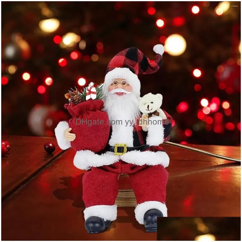 christmas decorations sitting old man doll ornaments child gift toy merry for home navidad gifts year 202258