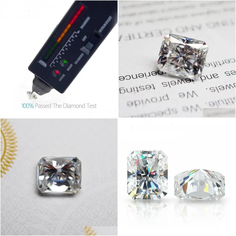3x510x14mm white d color vvs1 radiant cut moissanite stone with gra certificate