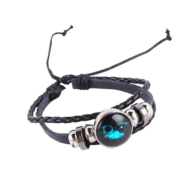 2021 chain simple student trend male lovers bracelet string female hand of 12 constellations glowinthe dark is acted