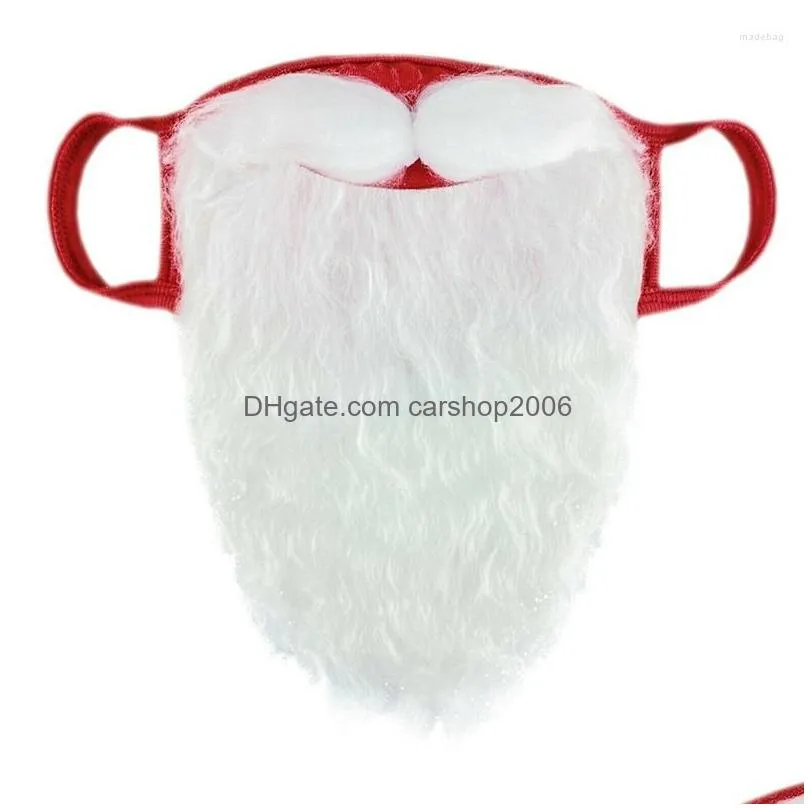 christmas decorations adult funny cosplay santa claus mask face fabric beard xmas plush gift shield props party masks decor