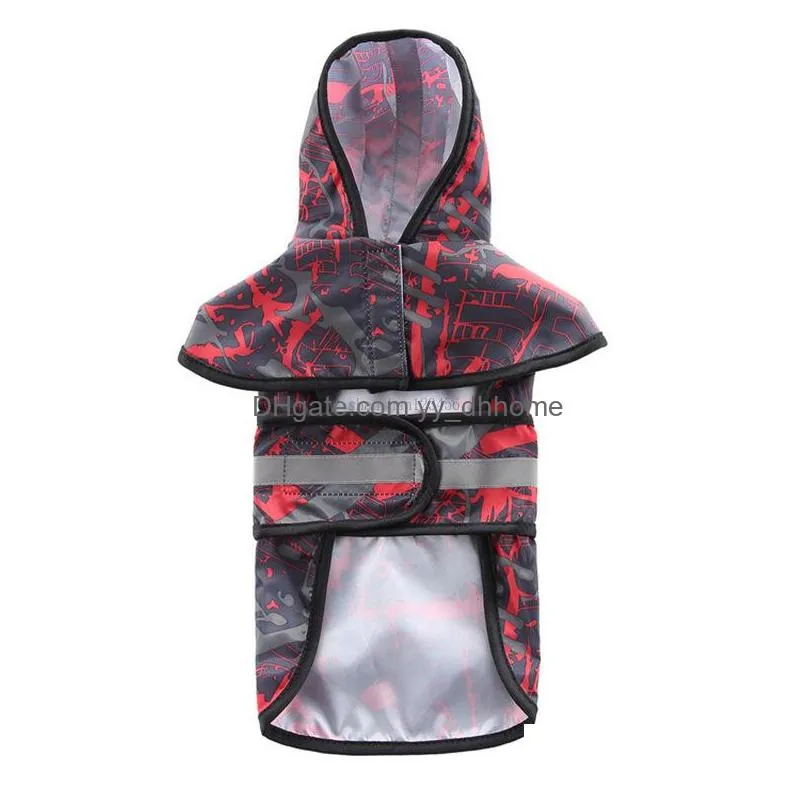 dog raincoat with cap reflective waterproof glisten dog rain cape cloak summer pet dog clothes