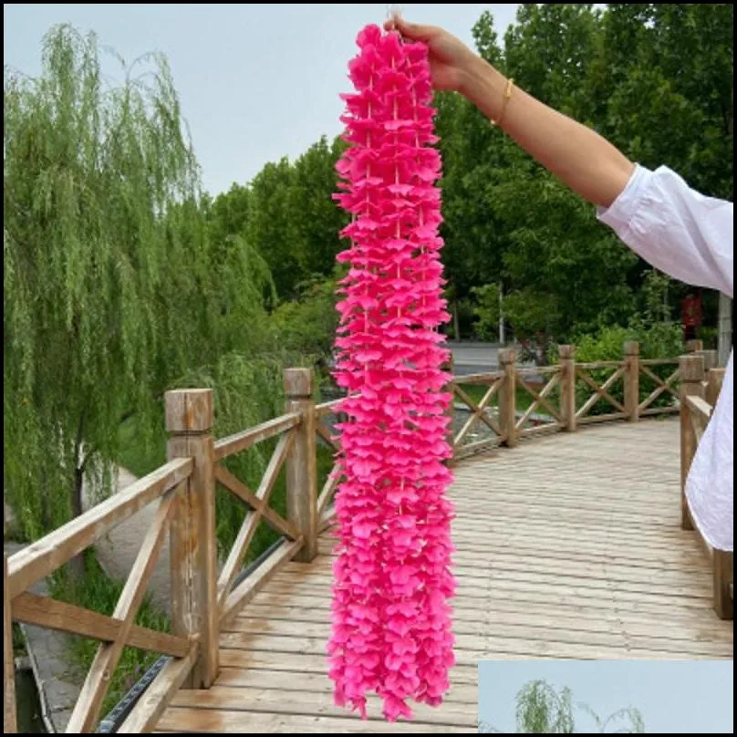 1m multi colour flowers strings wedding decorations artificial flower party home hotel decor supplies display window silk flowers 1 71nd