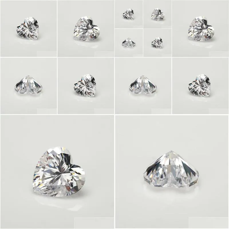 3x315x15mm 5a grade white heart shape cubic zirconia stone loose cz stone synthetic gems