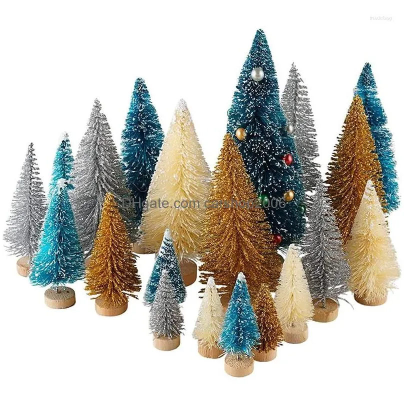 christmas decorations 33pcs ornaments mini sisal silk xmas tree creative for home decoration pi669