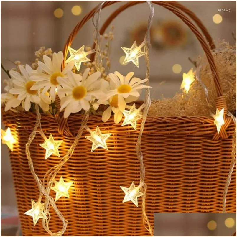 christmas decorations garland usb curtain star led string light fairy icicle 2.5m for wedding party window outdoor decoration